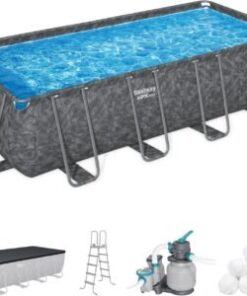 Bestway APX 365 18′ x 9′ x 52″ Rectangular Above Ground Swimming Pool
