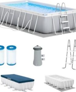 Intex Prism Frame 16′ x 8′ x 42′ Rectangular Above Ground Pool Set
