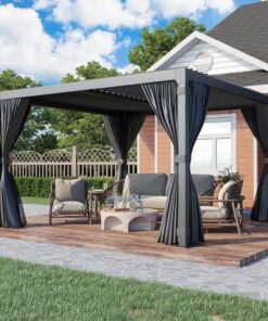 EROMMY 10 ft. W x 10 ft. D Outdoor Louvered Pergola