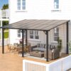 Aecojoy 10 ft. x 14 ft. Dark Gray Aluminum Patio Cover