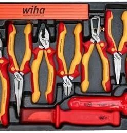 Wiha 32800 Insulated Tool Set with Screwdrivers, Nut Drivers, Pliers, Cutters, Ruler, Knife and Sockets in Rolling Tool Case, 10,000 Volt Tested and 1000 Volt Rated, 80-Piece Set