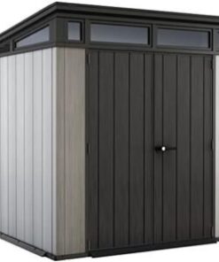 Keter Outdoor Storage Shed, for House, Patio & Yard, Plastic Resin, Artisan, 7×7 Ft, Gray