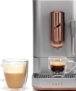 Café Affetto Automatic Espresso Machine + Milk Frother | Built-In & Adjustable Espresso Bean Grinder | One-Touch Brew in 90 Seconds | Steel Silver, 1.2 Liter, (C7CEBBS2RS3)
