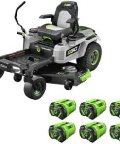 EGO Power+ Electric Riding Lawn Mower, 52″ Deck with Zero Turn Radius, Includes (6) 56V 12.0Ah Batteries and Charger – ZT5207L