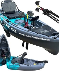Reel Yaks Raptor Modular Fishing Kayak – 9.5ft Lightweight Sit On Top Kayak for Adults & Youth – Stable & Portable, Ideal Space-Saving Design for Travel – 380lbs Capacity