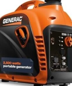 Generac 8251 GP2500i 2,500-Watt Gas Powered Portable Inverter Generator – Compact and Lightweight Design – Produces Clean, Stable Power – COsense Technology – CARB Compliant – Orange/Black
