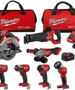 Milwaukee M18 FUEL 18V Lithium-Ion Brushless Cordless Combo Kit with Two 5.0 Ah Batteries, 1 Charger, 2 Tool Bags (7-Tool)