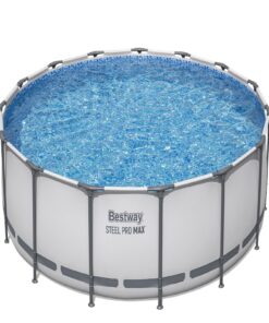 Bestway Steel Pro MAX 10 Foot x 30 Inch Round Metal Frame Above Ground Outdoor Backyard Swimming Pool Set with 330 GPH Filter Pump