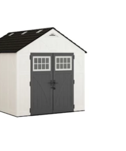 Suncast Tremont 8 ft. x 10 ft. Storage Shed with Floor – Ice Cube|BMS8125