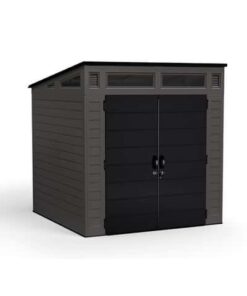 Suncast Modernist 7 ft. x 7 ft. Resin Vertical Pent Storage Shed with Floor Kit