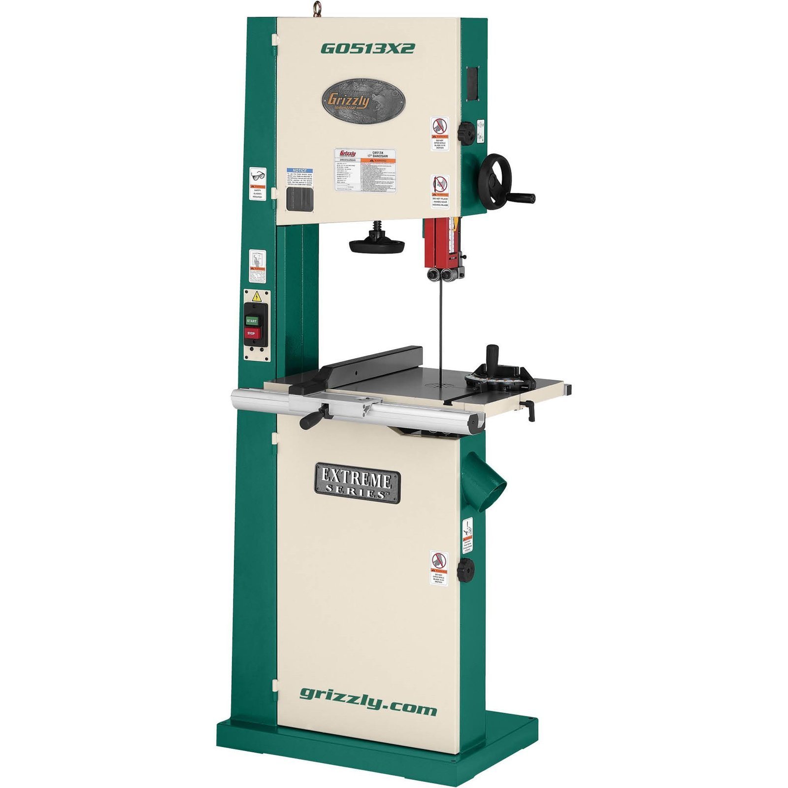 Grizzly G0513X2 – 17″ 2 HP Bandsaw w/ Cast-Iron Trunnion